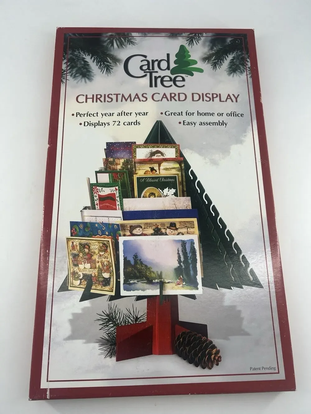 Vintage Nostalgia Christmas Card Tree Holder 72 Cards Holiday Decor Cottage New